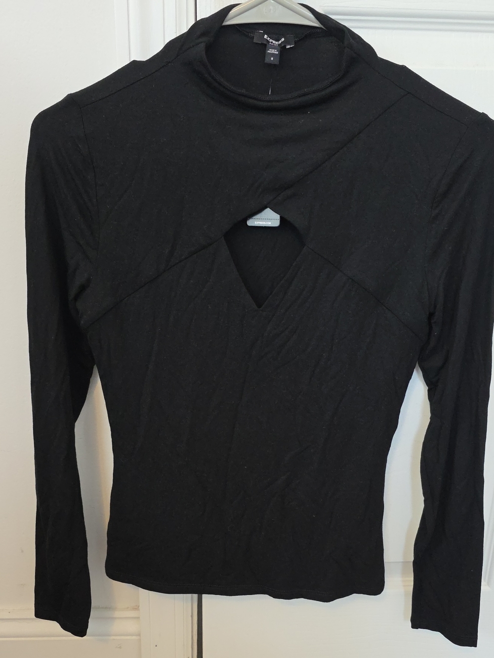 Express Black Long-Sleeve Cutout Top - Women